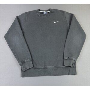 Rare Vintage Y2K Nike Mini Swoosh Black Sun Fade Sweatshirt Sports Gym Run